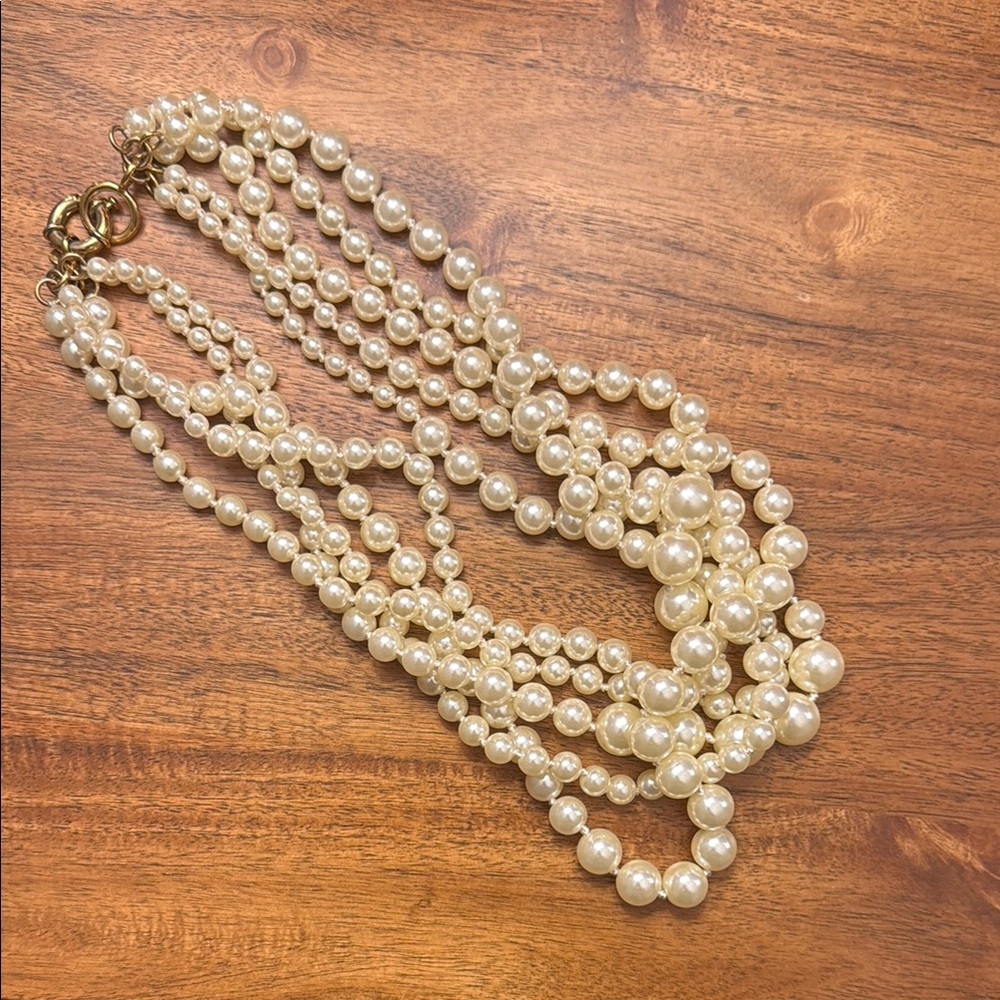 J. Crew Cream Pearl Layered Necklace